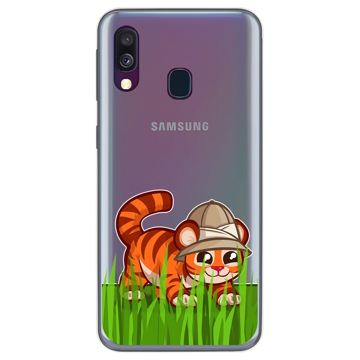 Tumundosmartphone Funda Gel Transparente Samsung Galaxy A40 Diseño Tigre Personalizado