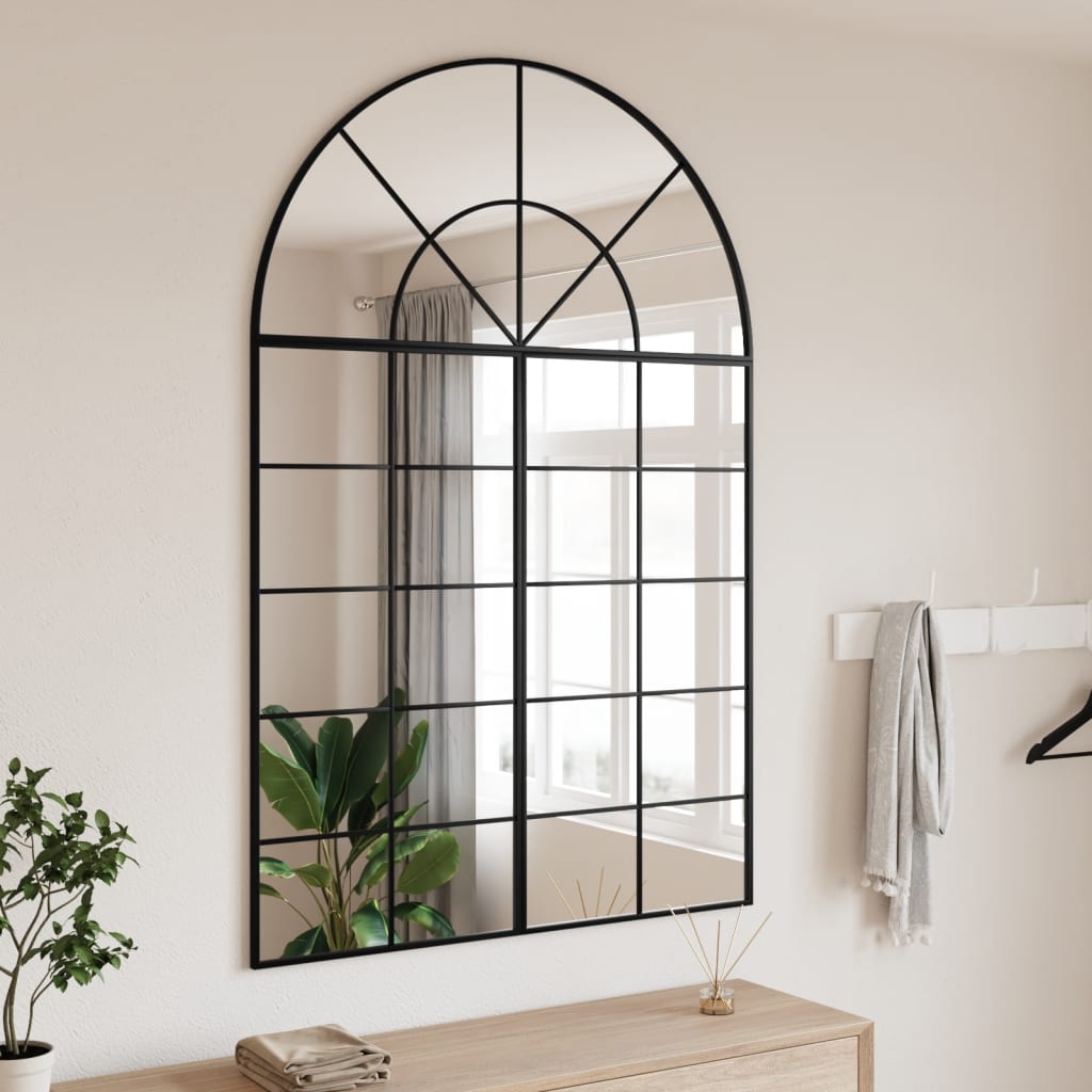 vidaXL Espejo de Pared Arco Decoración de Pared para Salón Pasillo Hierro Negro Dimensiones 60 x 70 cm,  60 x 90 cm,  80 x 80 cm y mas