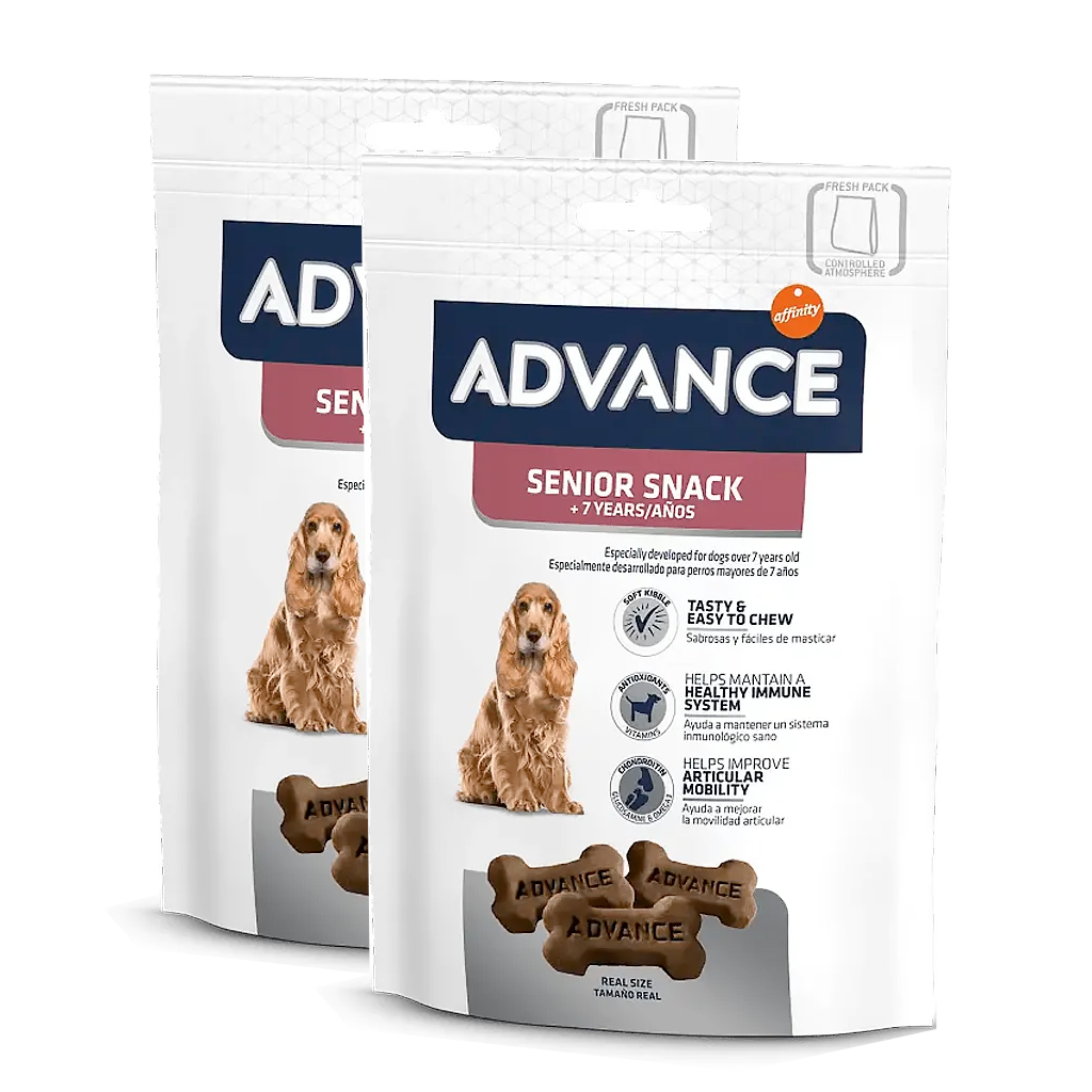 Advance - Advance Snack 2xUnidades, Masticables Dentales para Perros Mayores +7años, Galletas con forma de hueso