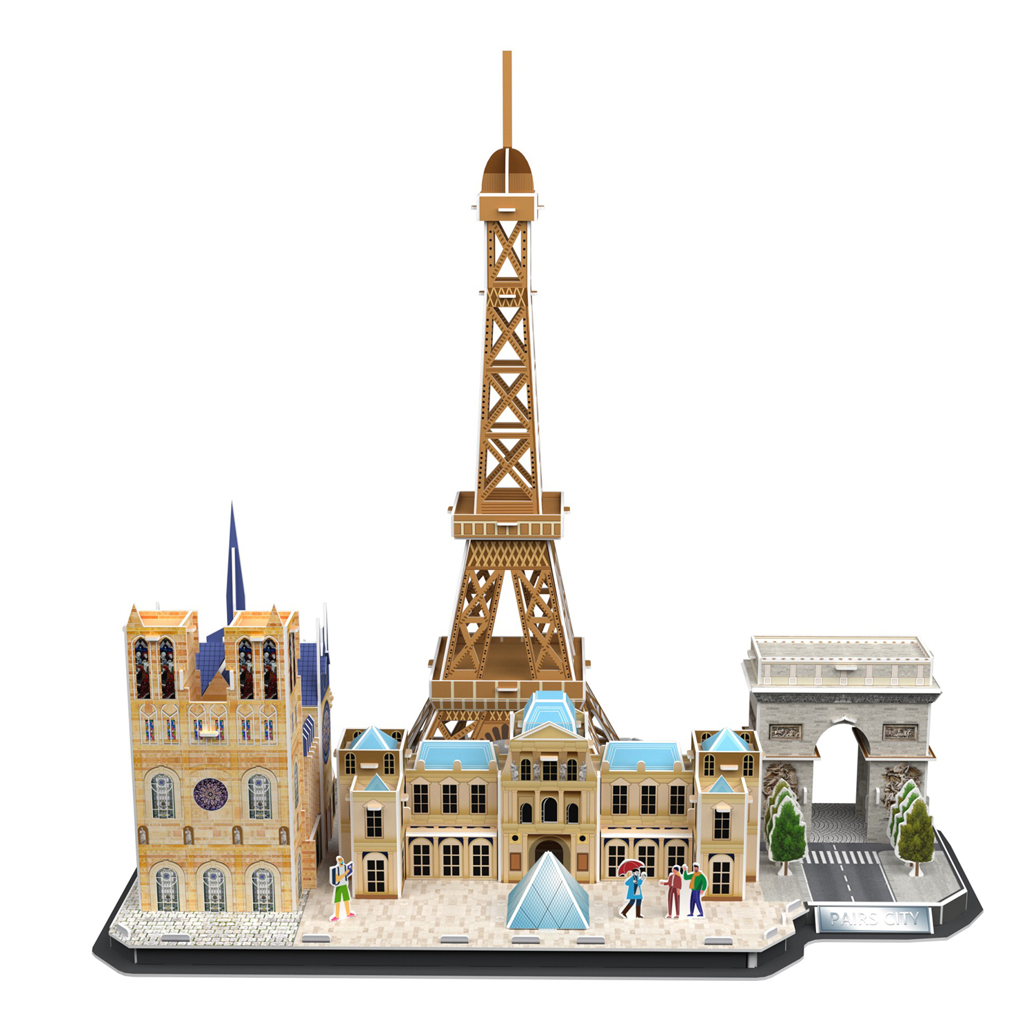 DAM. Puzle 3D de cartón de la ciudad de París con luces LED. 117 piezas. 40x28x39cm.