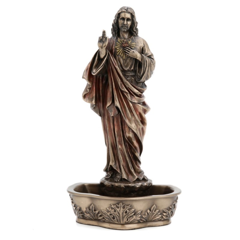 SIGNES GRIMALT Figura Sagrado Corazón Jesús Dorado de Resina para Jardín - Diseño Único de Persona