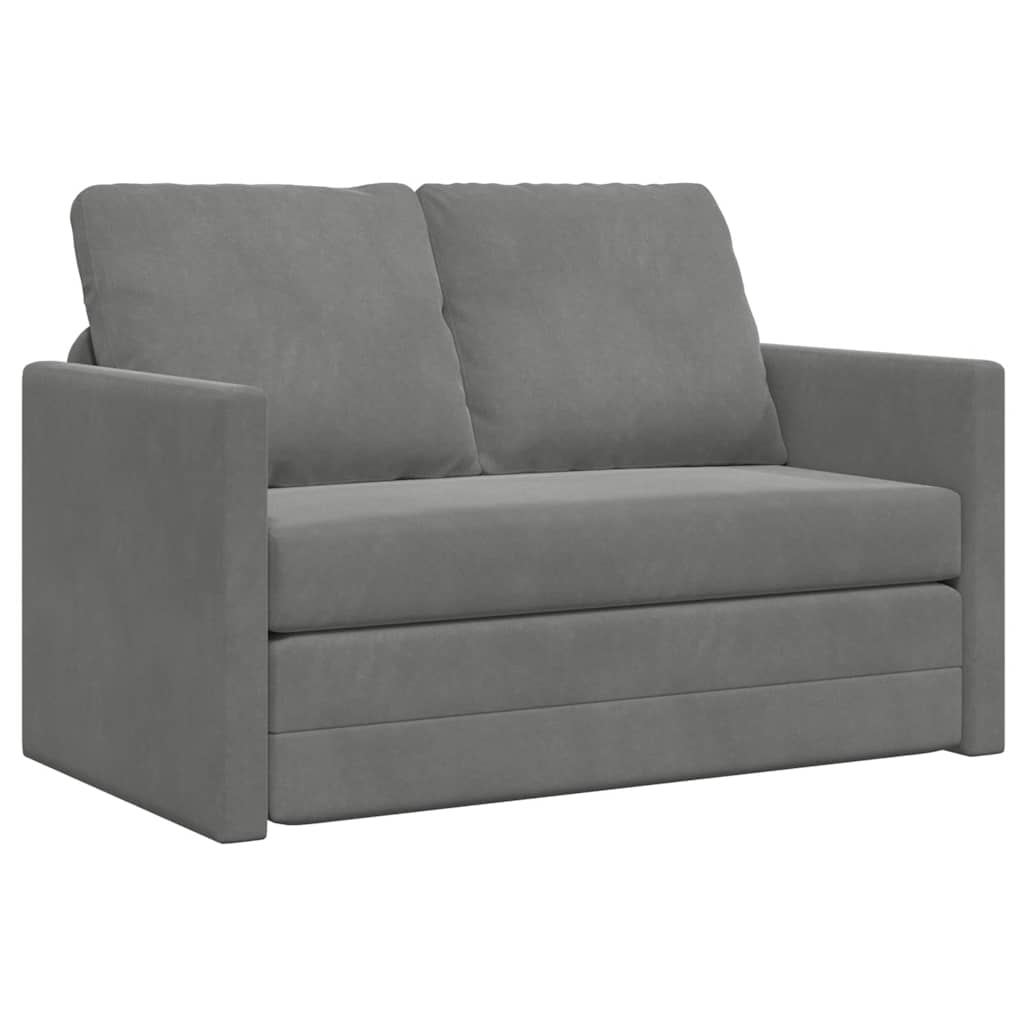 vidaXL Sofá cama de suelo 2 en 1 terciopelo gris oscuro 122x204x55 cm