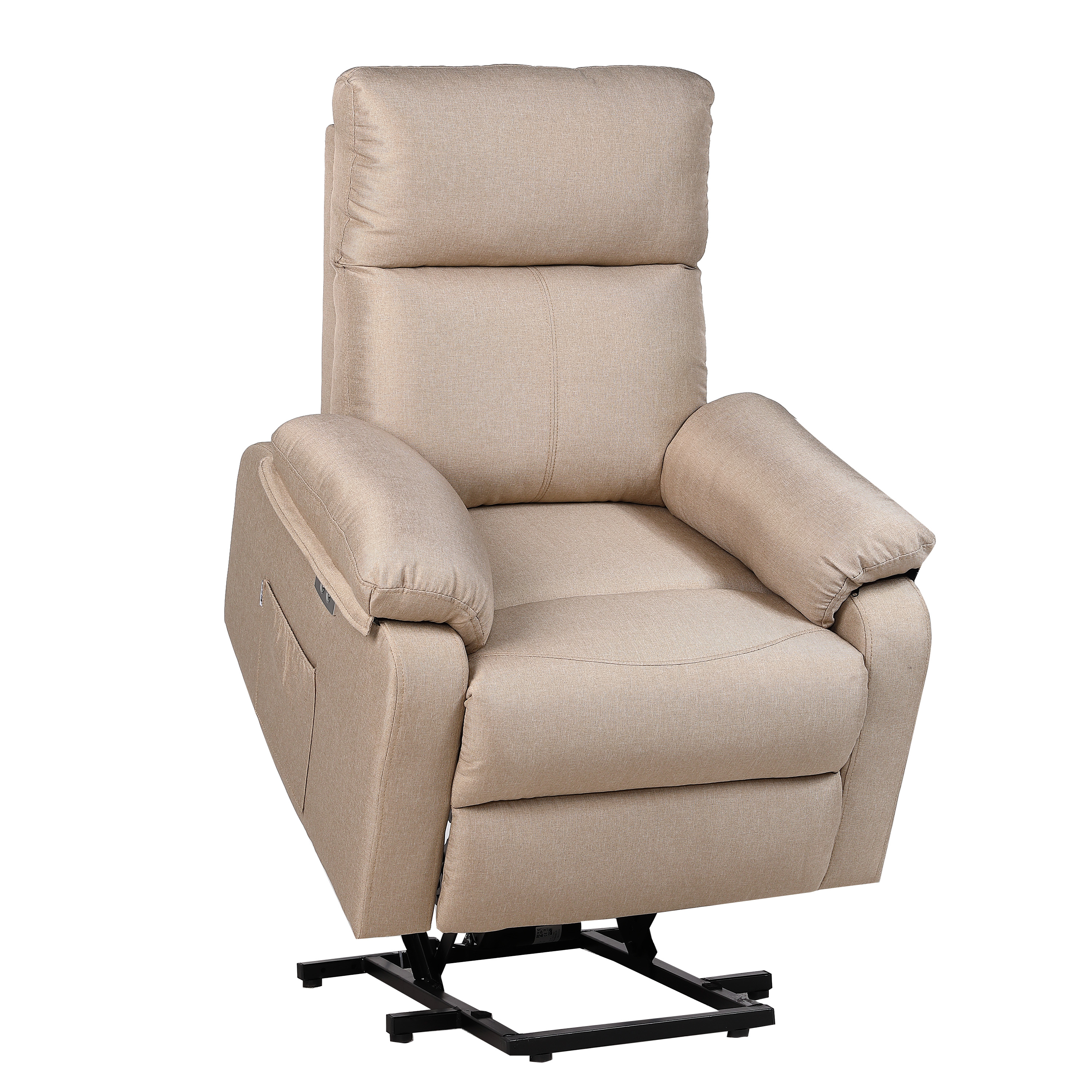 ECODE® Sillón Reclinable Eléctrico Elevador de Tela con Reposabrazos Lavables, Sistema Pared Cero, Calor y USB de Carga – Comodidad para Personas Mayores en Salones o Espacios Reducidos