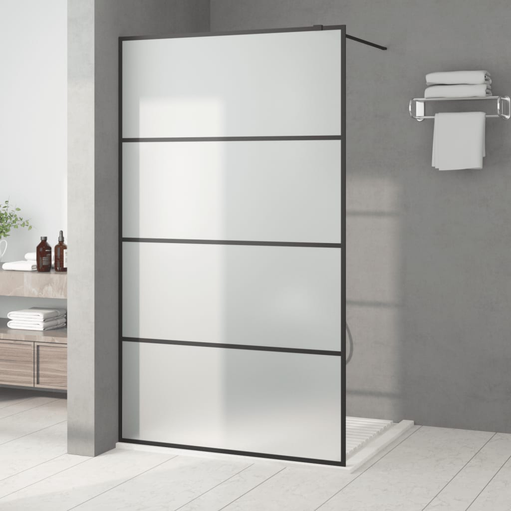 vidaXL Mampara de Ducha Vidrio ESG Esmerilado Negro Baño Cuarto Accesorios Dimensiones 80 x 195 cm,  90 x 195 cm,  100 x 195 cm y mas