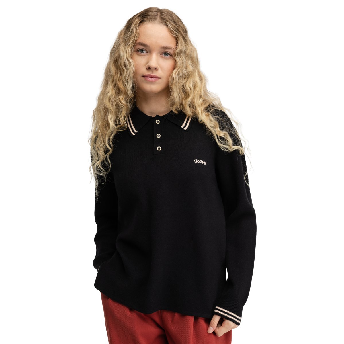 SIROKO - Polo de punto manga larga para mujer Siroko Verelle-W Black_