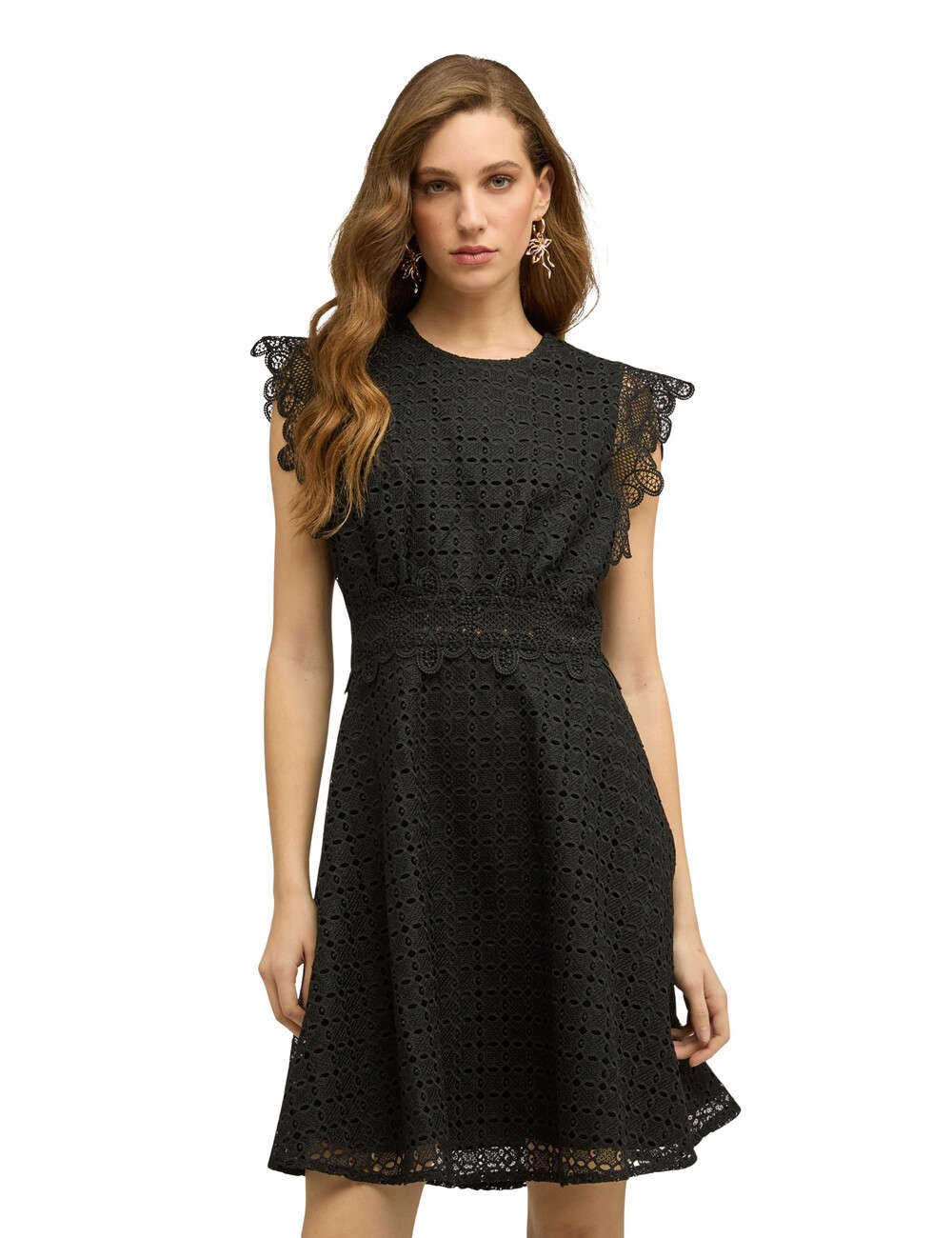 Motivi - Vestido flare en sangallo con encaje