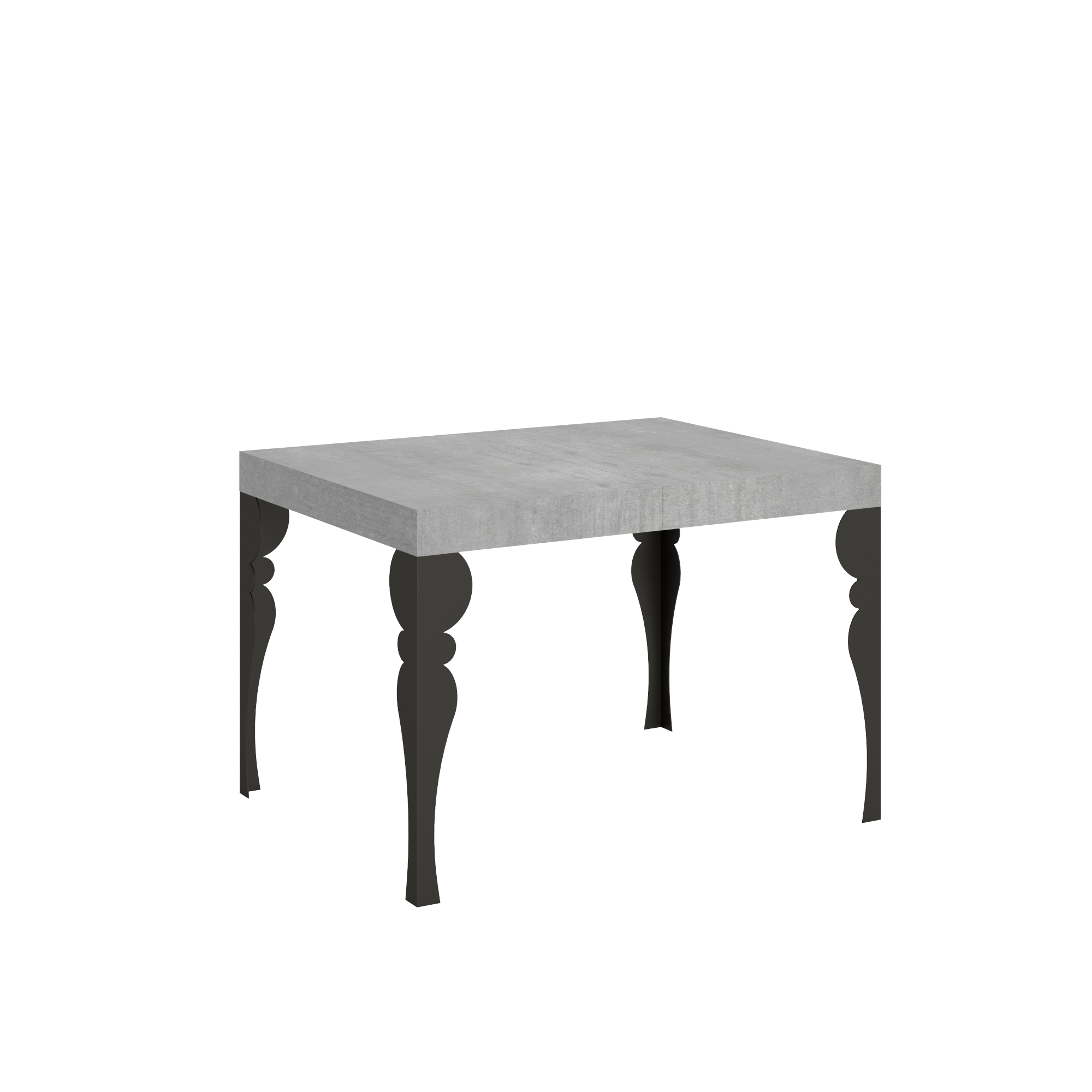 Mesa extensible 70x110/194 cm Paxon Estructura de cemento Antracita - Itamoby