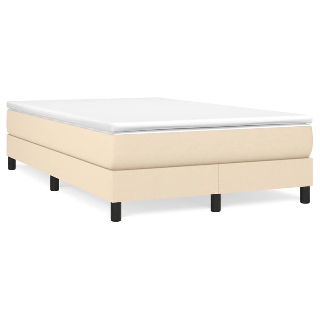 vidaXL Estructura de cama con somier tela crema 120x200 cm