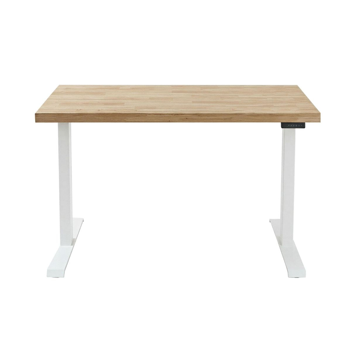 Escritorio elevable Stand altura regulable con motor blanco/natural 76-120x140x70 cm Adec