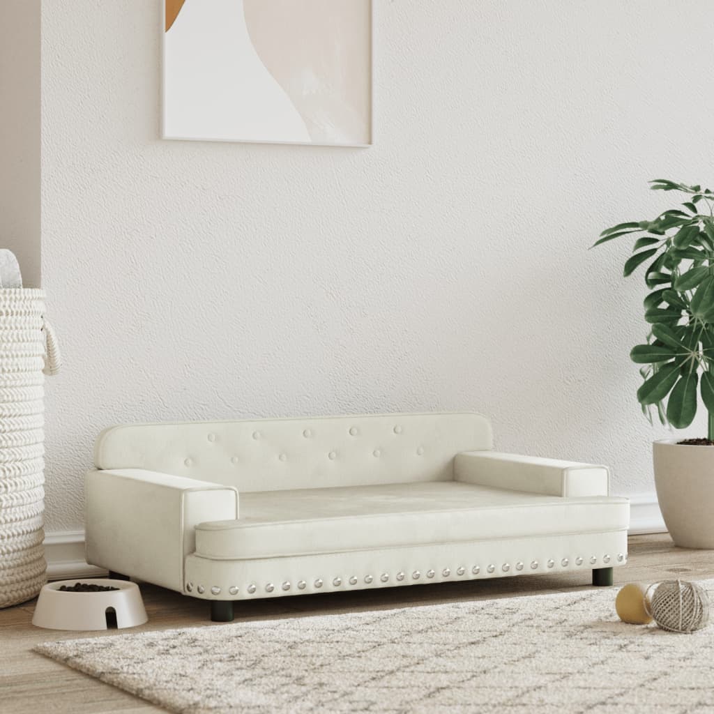 vidaXL Cama para perros de terciopelo 90x53x30 cm sofá para perros Color Azul,  Crema,  Gris claro y mas