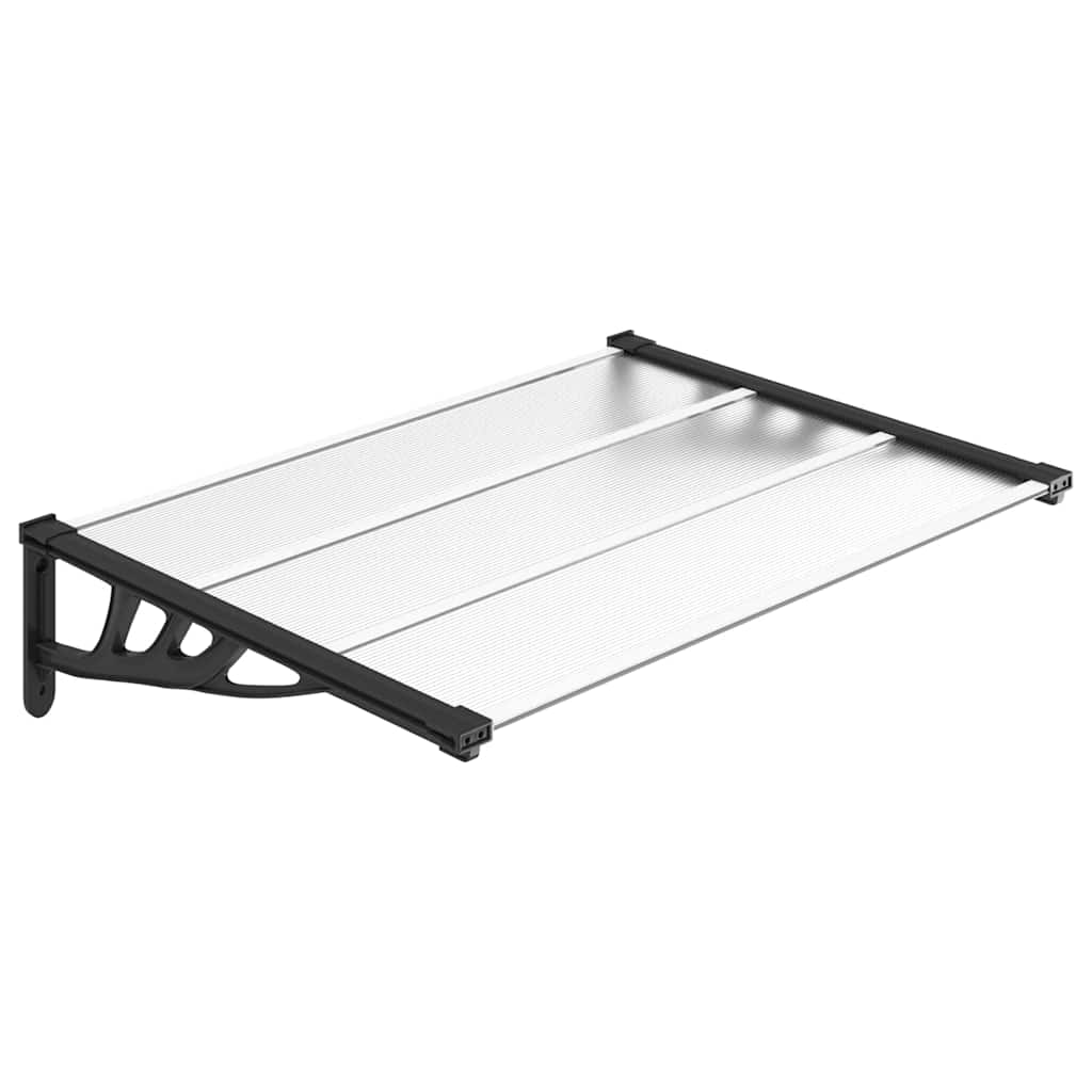 vidaXL Marquesina puerta policarbonato negro y transparente Multitalle