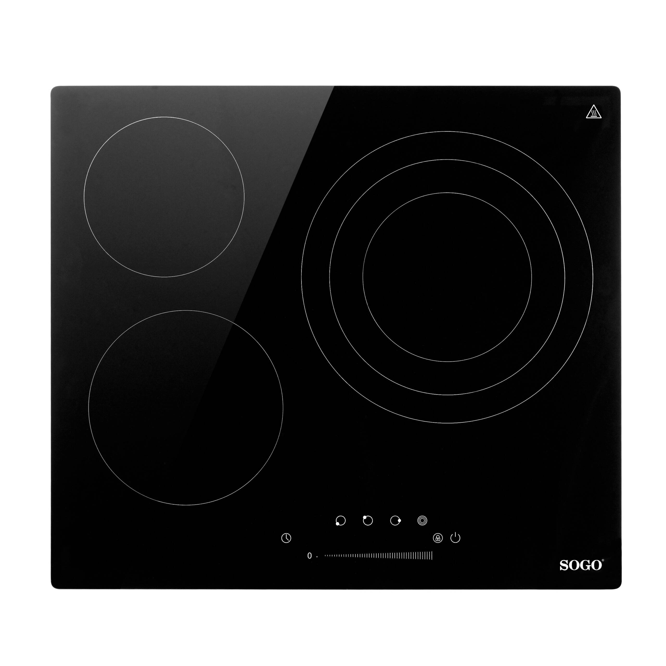 SOGO PLACA VITROCERÁMICA DE 3 QUEMADORES CON CONTROL TACTIL
