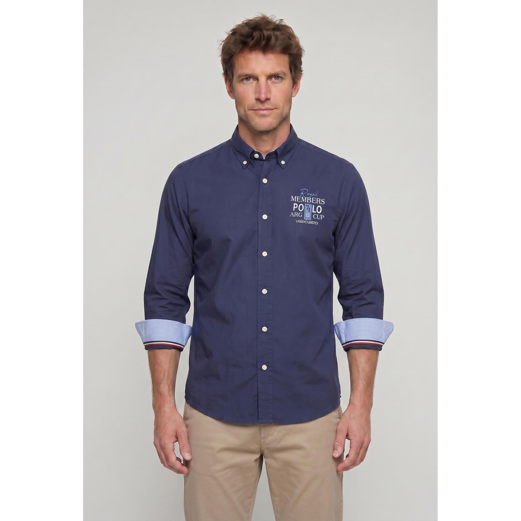 Camisa Valecuatro bordada Royal Member azul marino