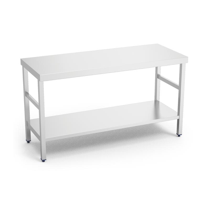 Mesa central c/entrepaño 1500x500x850 mm.