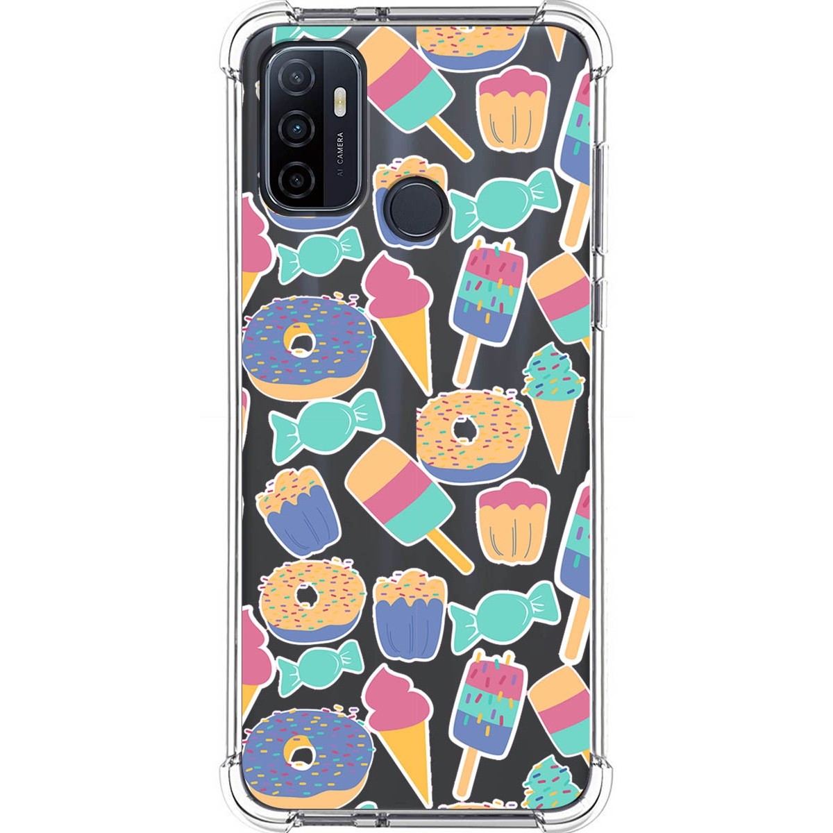 Tumundosmartphone Funda Silicona Antigolpes para Oppo A53 / A53s diseño Dulces 02 Dibujos