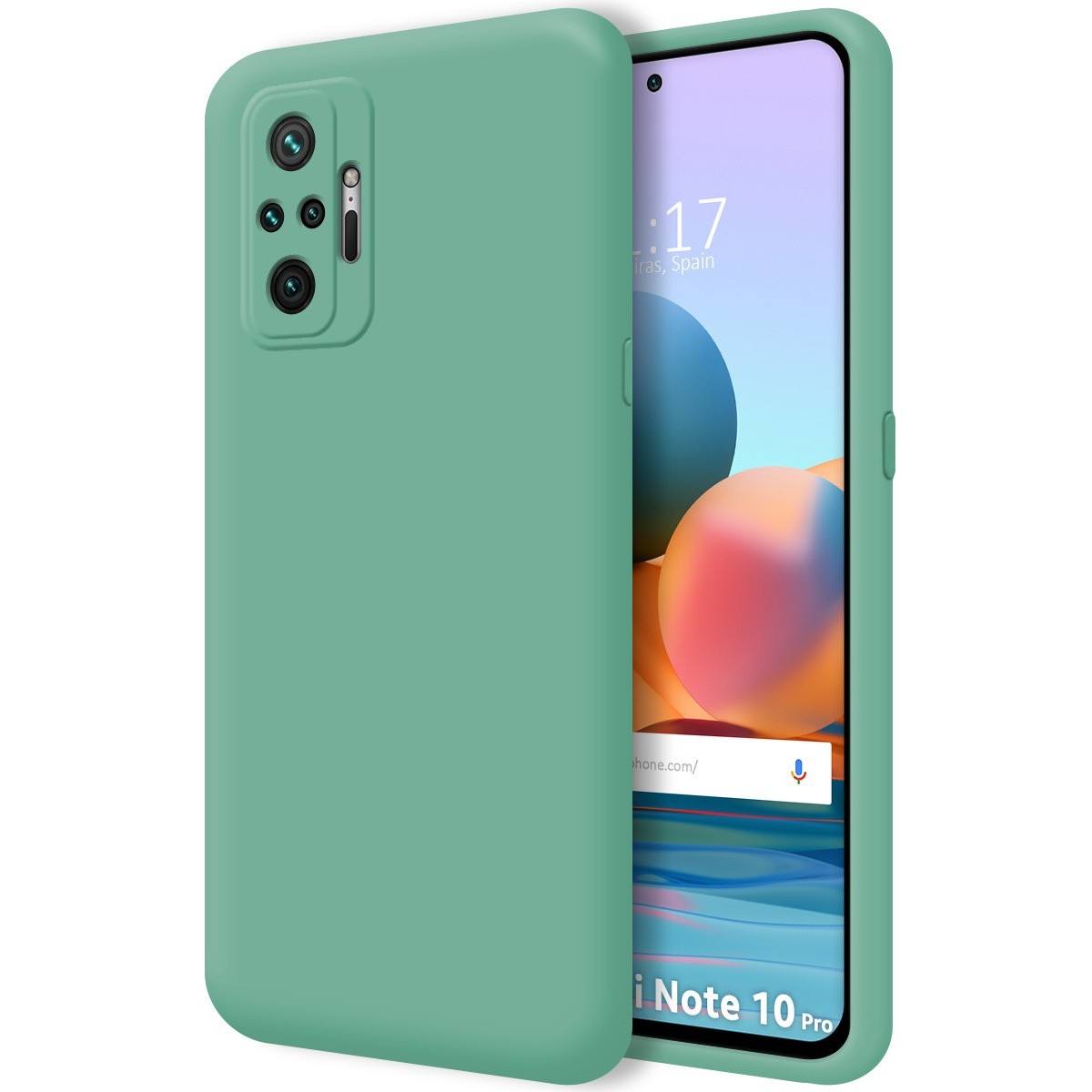 Tumundosmartphone Funda Silicona Líquida Ultra Suave para Xiaomi Redmi Note 10 Pro color Verde