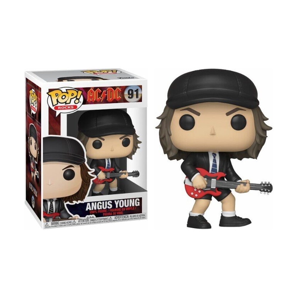 FUNKO POP! AC/DC - ANGUS YOUNG, 36318, Nº 91, TIENDA CON LICENCIA OFICIAL, FIGURA, JUGUETE, CABEZÓN, VINILO, MUÑECO, GRUPO, CANTANTE, MÚSICA, ROCK, HEAVY