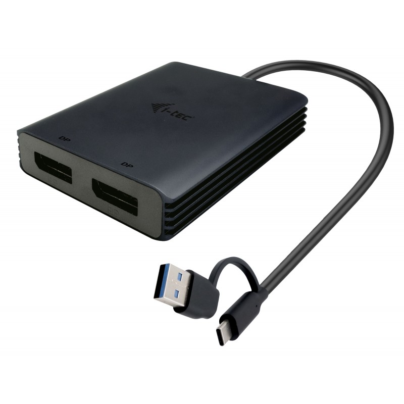 i-tec - USB-A/USB-C Dual 4K/60 Hz DisplayPort Video Adapter CADUAL4KDP
