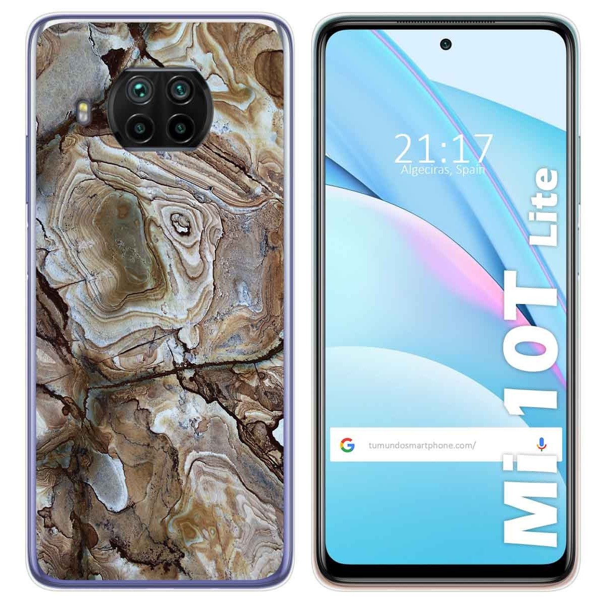 Tumundosmartphone Funda Gel Tpu para Xiaomi Mi 10T Lite diseño Mármol 14 Dibujos