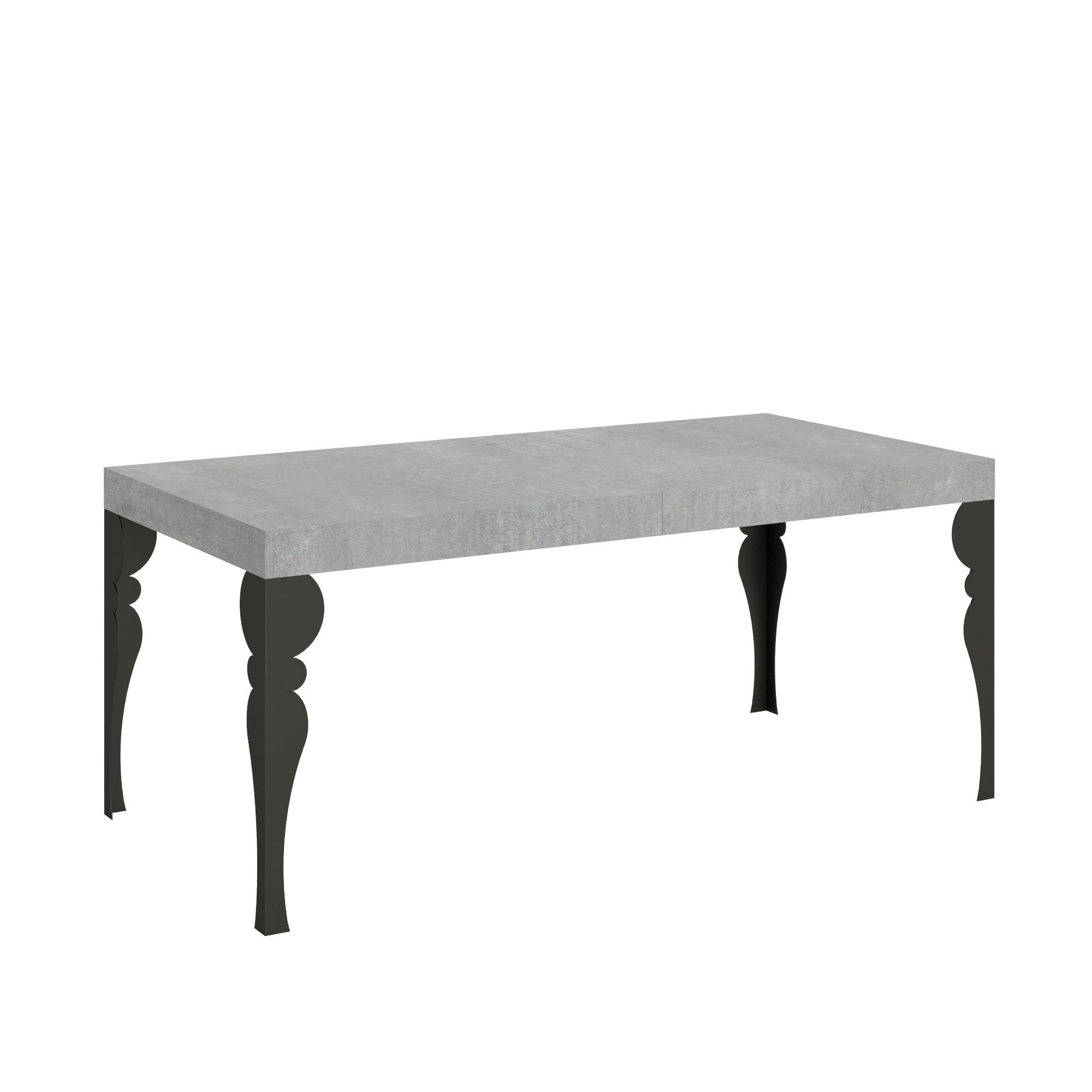 Mesa extensible 90x180/284 cm Paxon Estructura de cemento Antracita - Itamoby