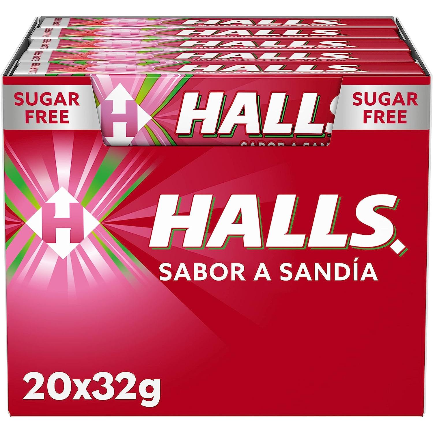 CARAMELOS HALLS SANDIA SIN AZUCAR CAJA 20 UNDS