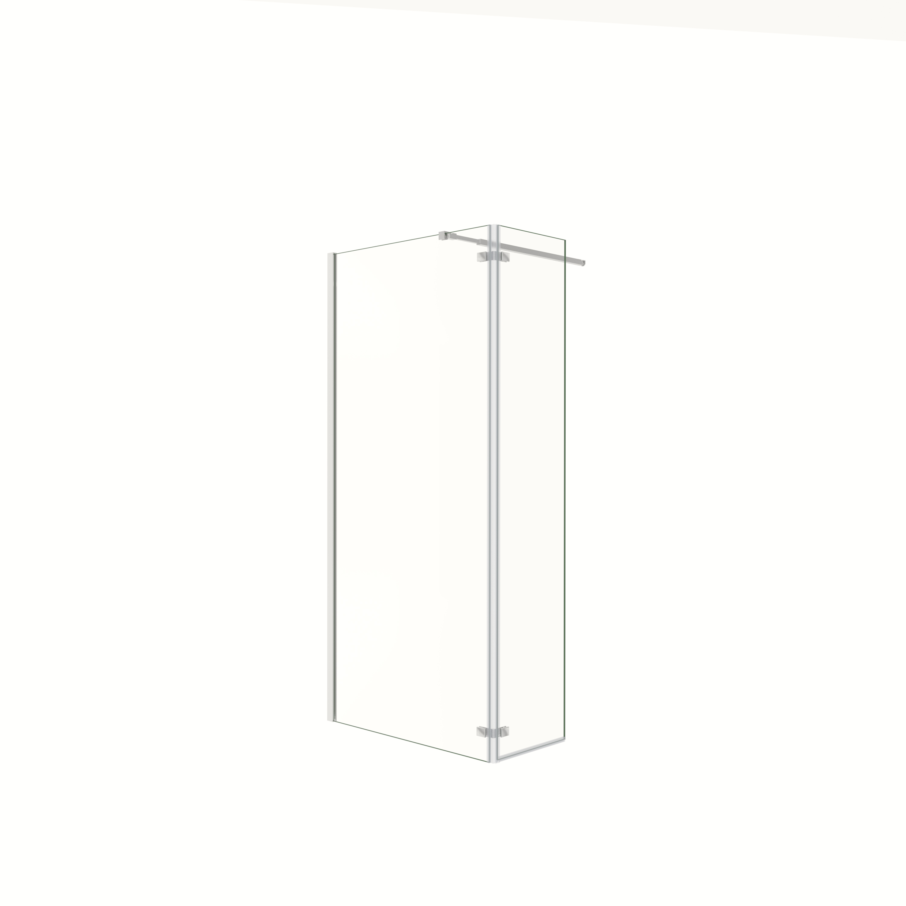 AICA Walkin,Panel de ducha 2 hojas con Bisagra Panel fijo+giratorio Vidrio Antical 8mm con Barra 73-120cm Perfil Cromado ([88-90]+40)x200cm
