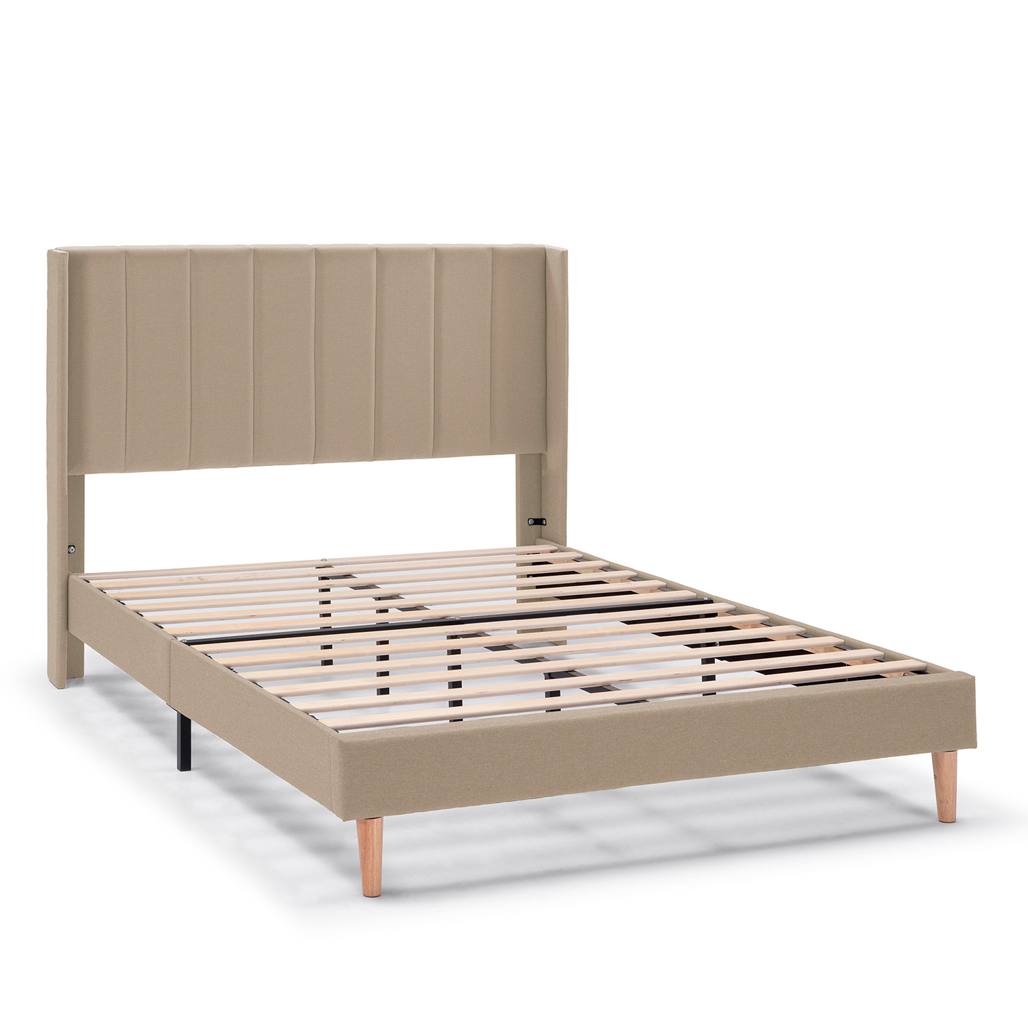VS Venta-Stock Estructura de cama tapizada Noelia de 30 cm Beige