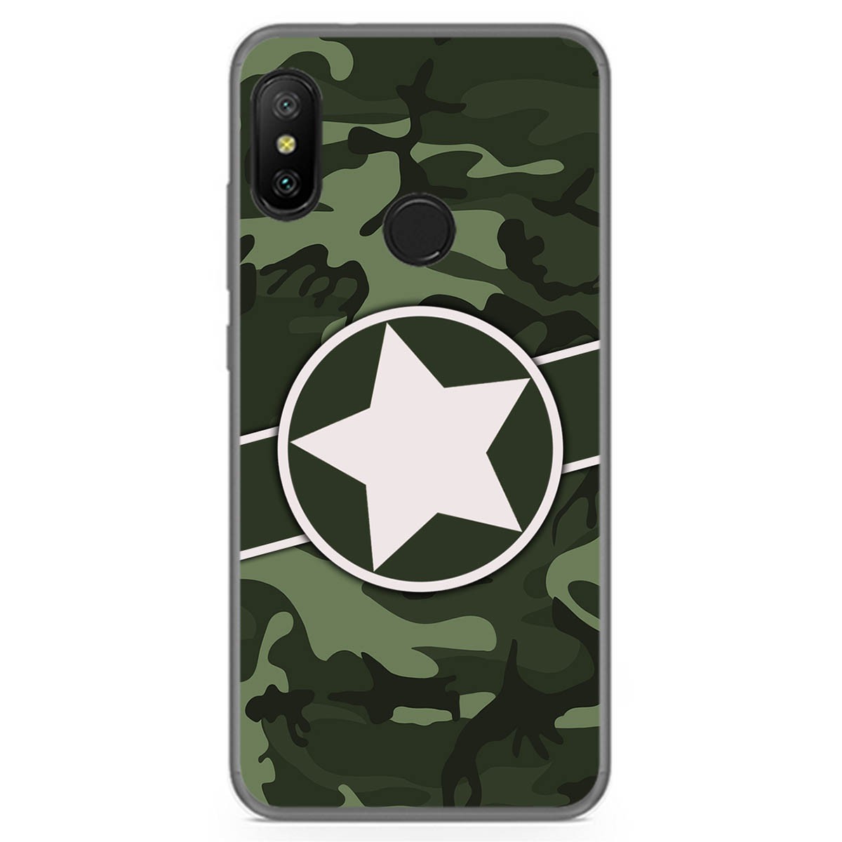 Tumundosmartphone Funda Gel Tpu para Xiaomi Redmi 6 Pro / Mi A2 Lite diseño Camuflaje 01 Dibujos