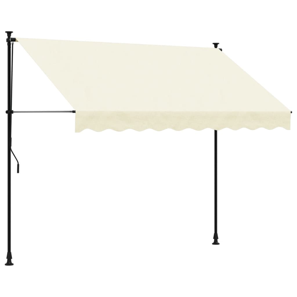 vidaXL Toldo retráctil de tela y acero crema 250x150 cm Protección Rayos UV para Terraza Patio Exterior Jardín