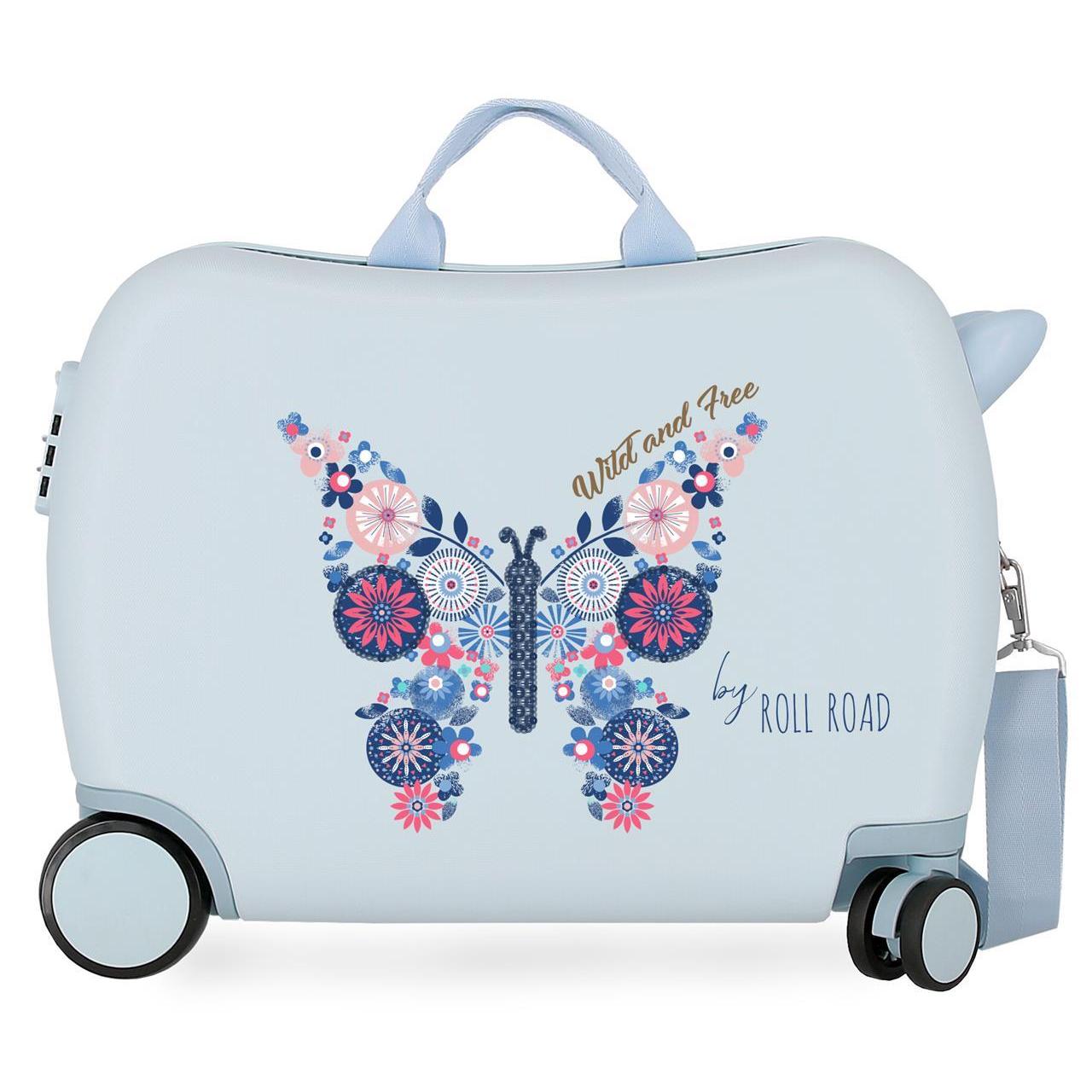 Maleta Infantil Roll road Wild and free azul claro 38x50x20cm