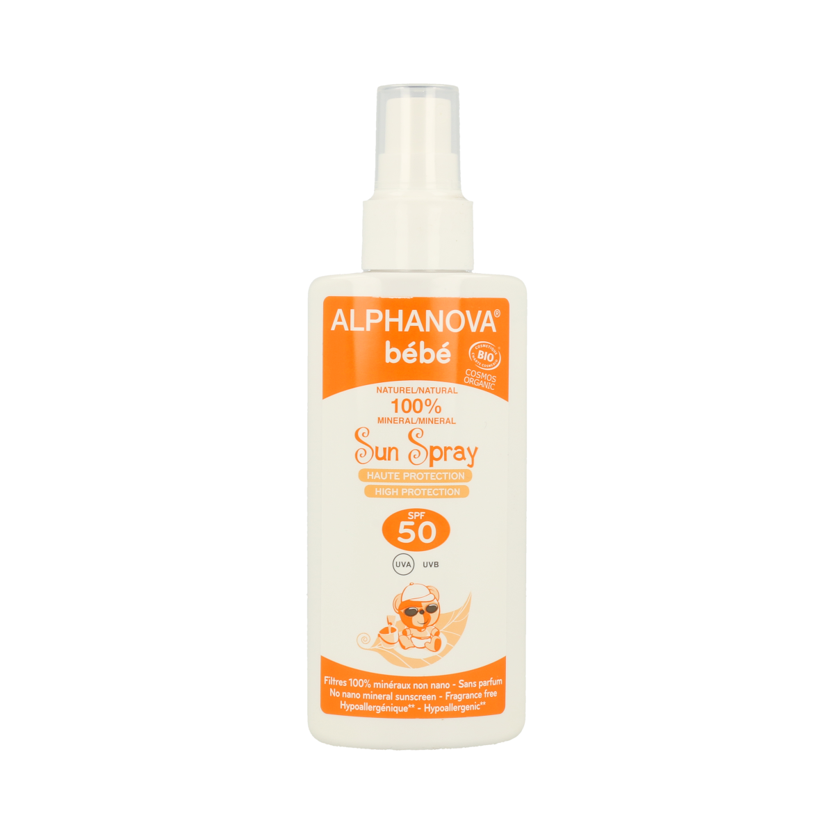 Protector solar SPF 50 Bebé 125 g de crema Alphanova