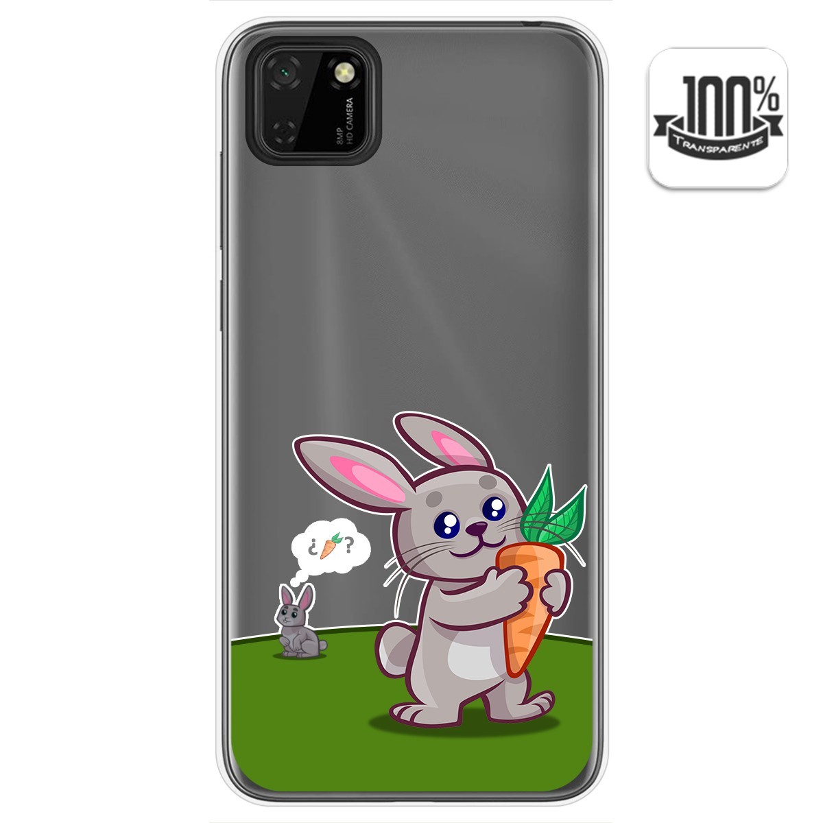 Tumundosmartphone Funda Gel Transparente para Huawei Y5p diseño Conejo Dibujos