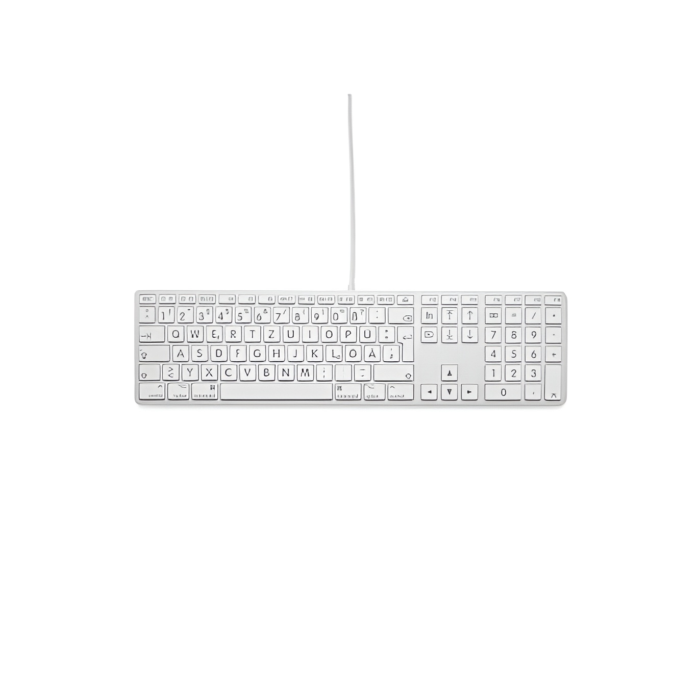 Lmp Teclado USB Grande con Fuente Grande y Cubierta Superior de Aluminio - 110 Teclas - 2 Puertos USB - Alemán