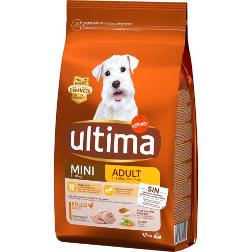 Ultima Pienso Mini Adult de Pollo para Perros Adultos de Raza Pequeña - 1.5 Kg