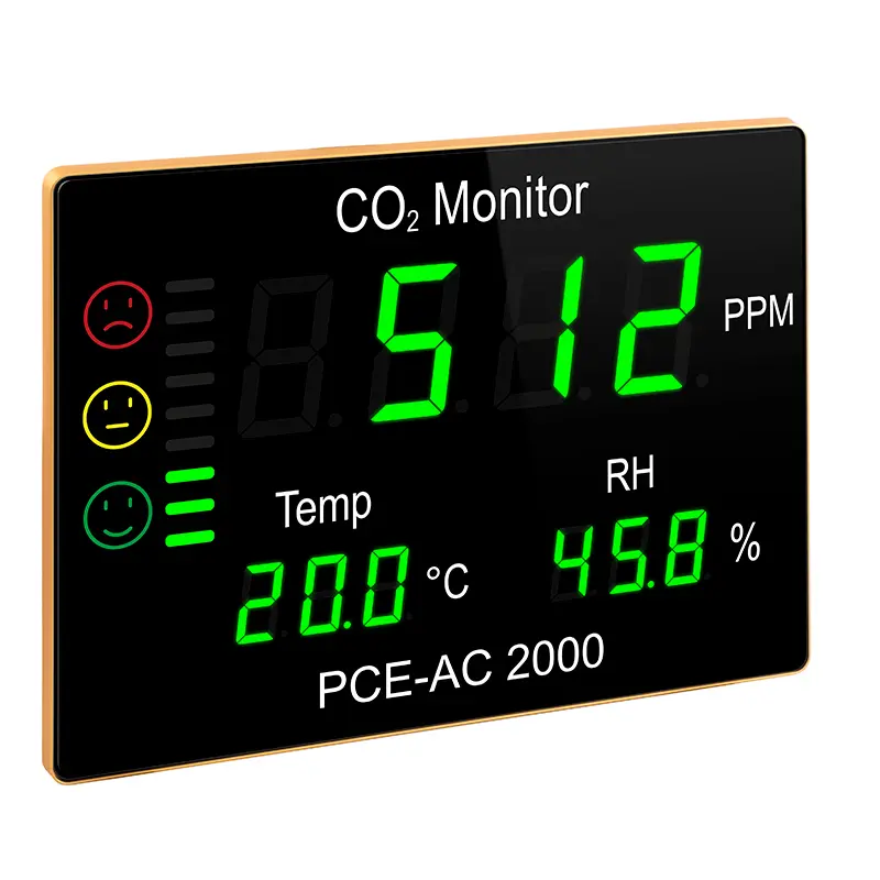 PCE Instruments Medidor de CO2 con Gran Pantalla y Gráfico de Barras