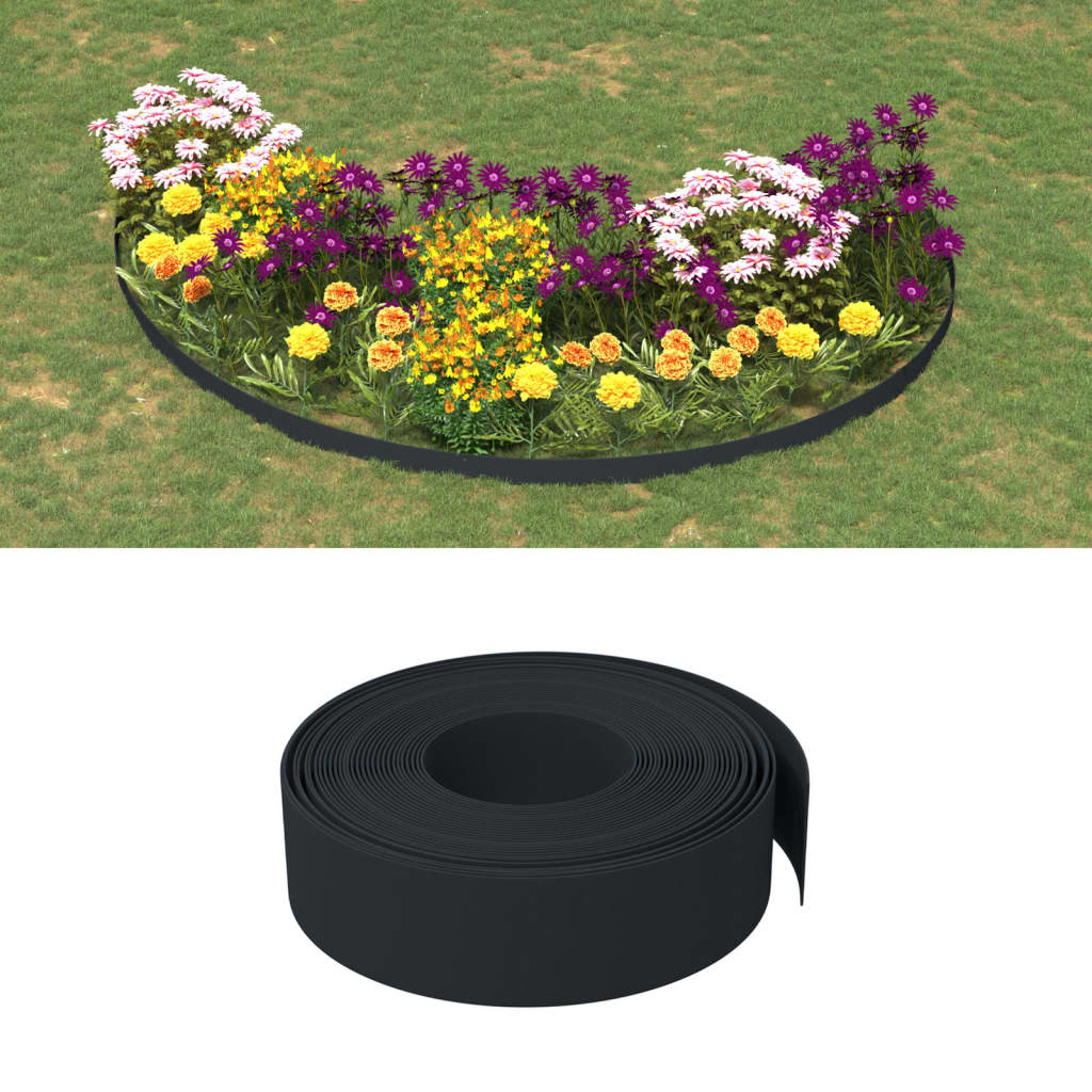 vidaXL Borduras de jardín 4 uds polietileno 10 m 15 cm borde de jardín Color Gris,  Marrón,  Negro y mas