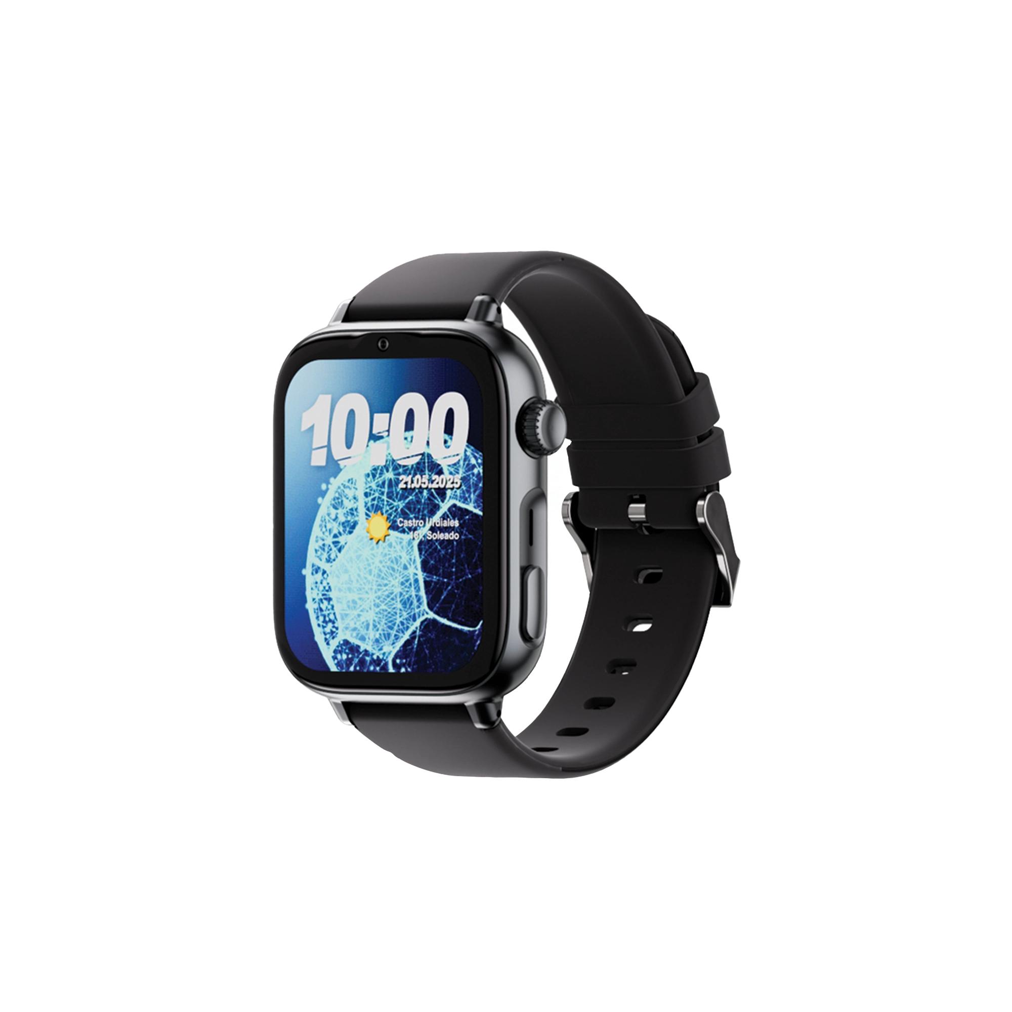 SaveFamily SaveWatch Plus 2 Reloj Inteligente Niño con Localizador GPS, Inteligencia Artificial, IA, Llamada, Vídeo, Whatsapp, Spotify, App Store Carcasa Negra y Correa Silicona Color Black is Black SmartWatch Save Watch NO INCLUYE SIM