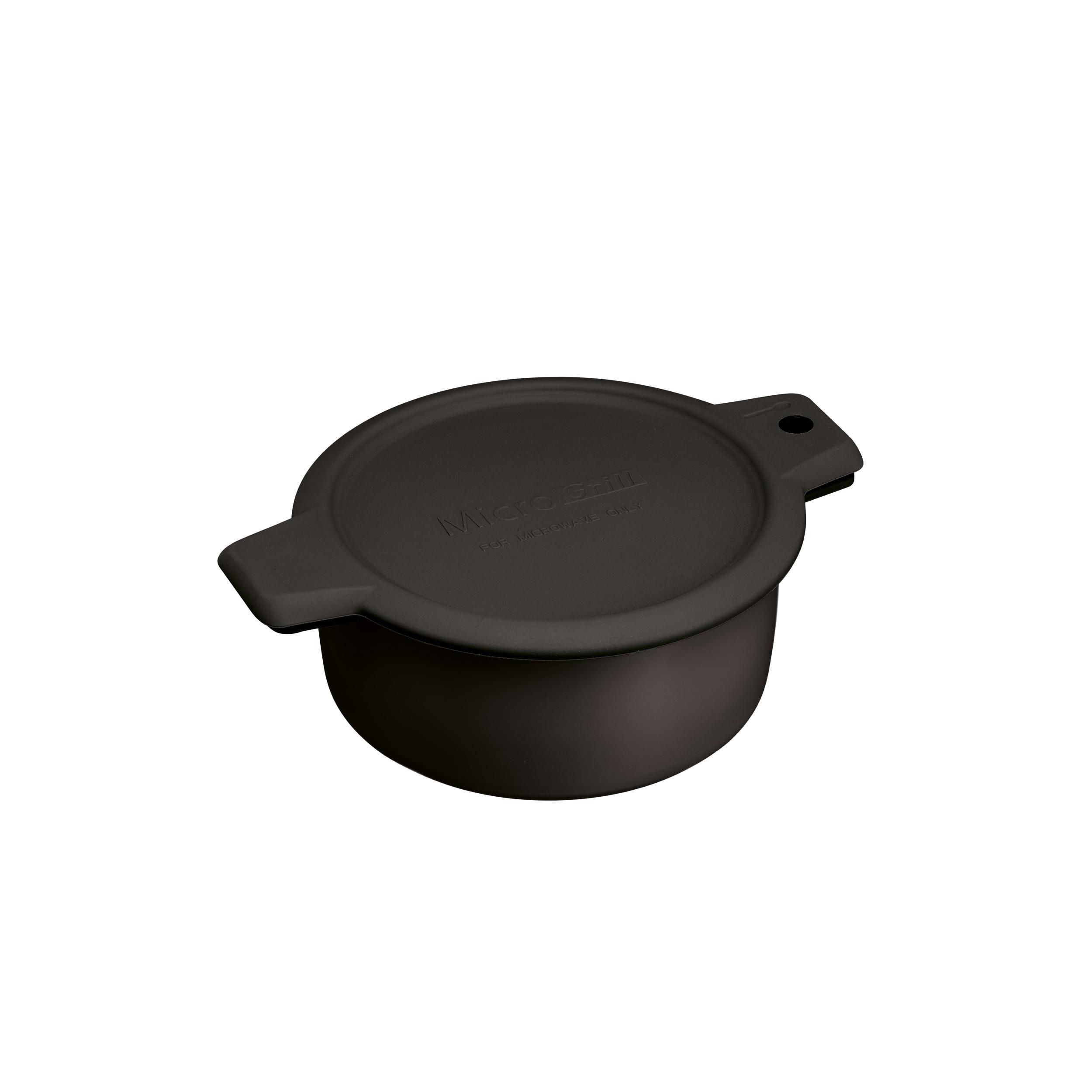 KitchenCraft Microondas Parrilla y Plato para Dorar, Cocción Rápida, Comida de Horno, Robusto y Ligero, 26 x 29 x 9cm, Negro