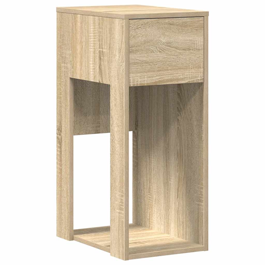 vidaXL Torre de ordenador con cajón roble sonoma 30x44x74 cm