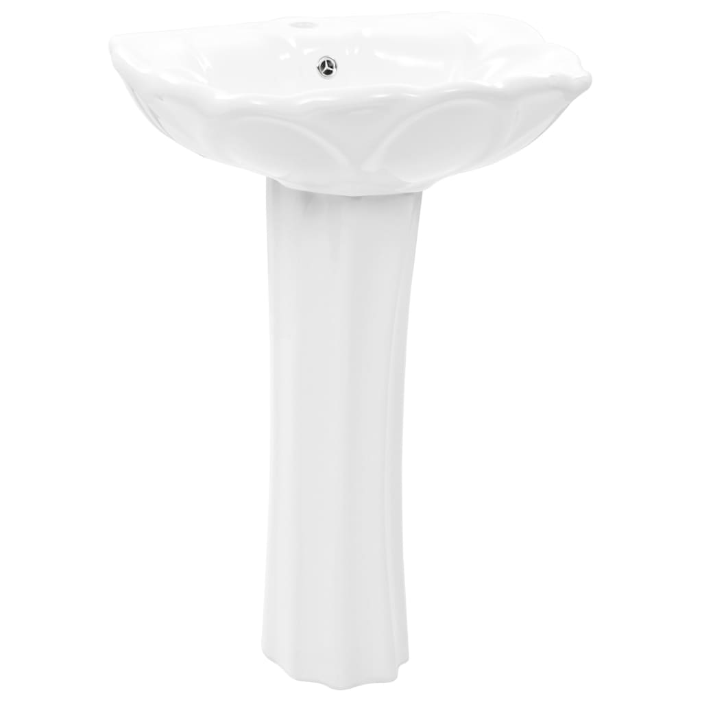vidaXL Lavabo de pie de cerámica blanco 580x510x200 mm