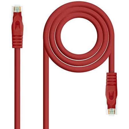 NANOCABLE 10.20.1800-L25-R - Cable de Red Latiguillo RJ45 LSZH CAT.6A UTP AWG24, Rojo, 25 cm
