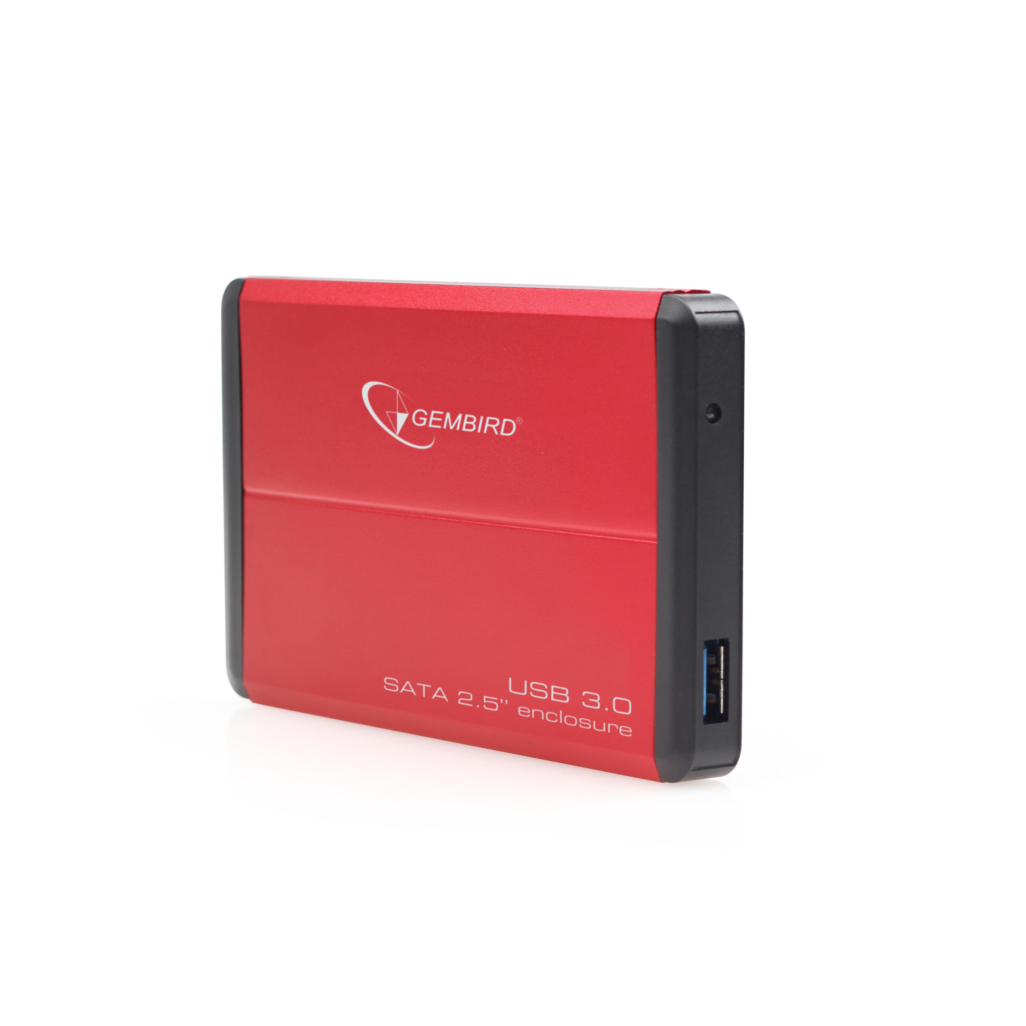 Gembird EE2-U3S-2-R Disco Duro Portátil Rojo 2.5 SATA Caja para Disco Duro Externo en Red