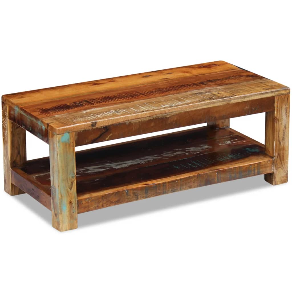 vidaXL Mesa de centro madera maciza reciclada 90x45x35 cm Mesita de Salón o Comedor o Auxiliar Mesa de Café Meuble Salón