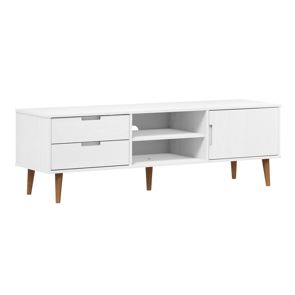 Mueble de TV Vidaxl MOLDE Madera Maciza de Pino 158x40x49 Cm