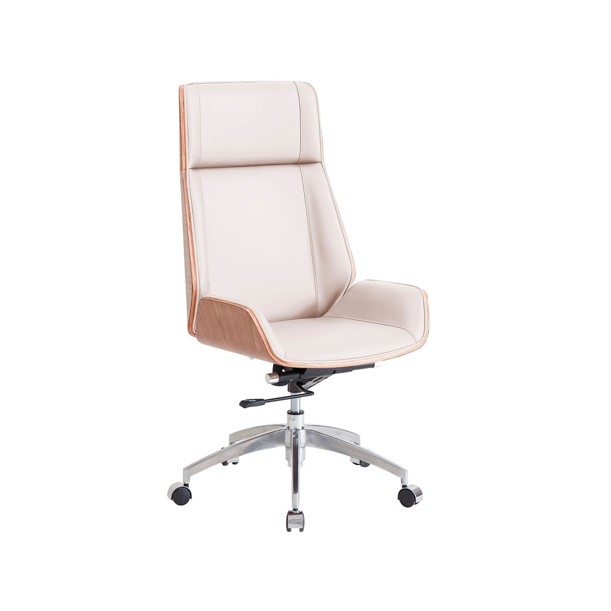 Sillón giratorio Ulrich regulable asiento tapizado símil piel 111-117x64x64 cm Adec