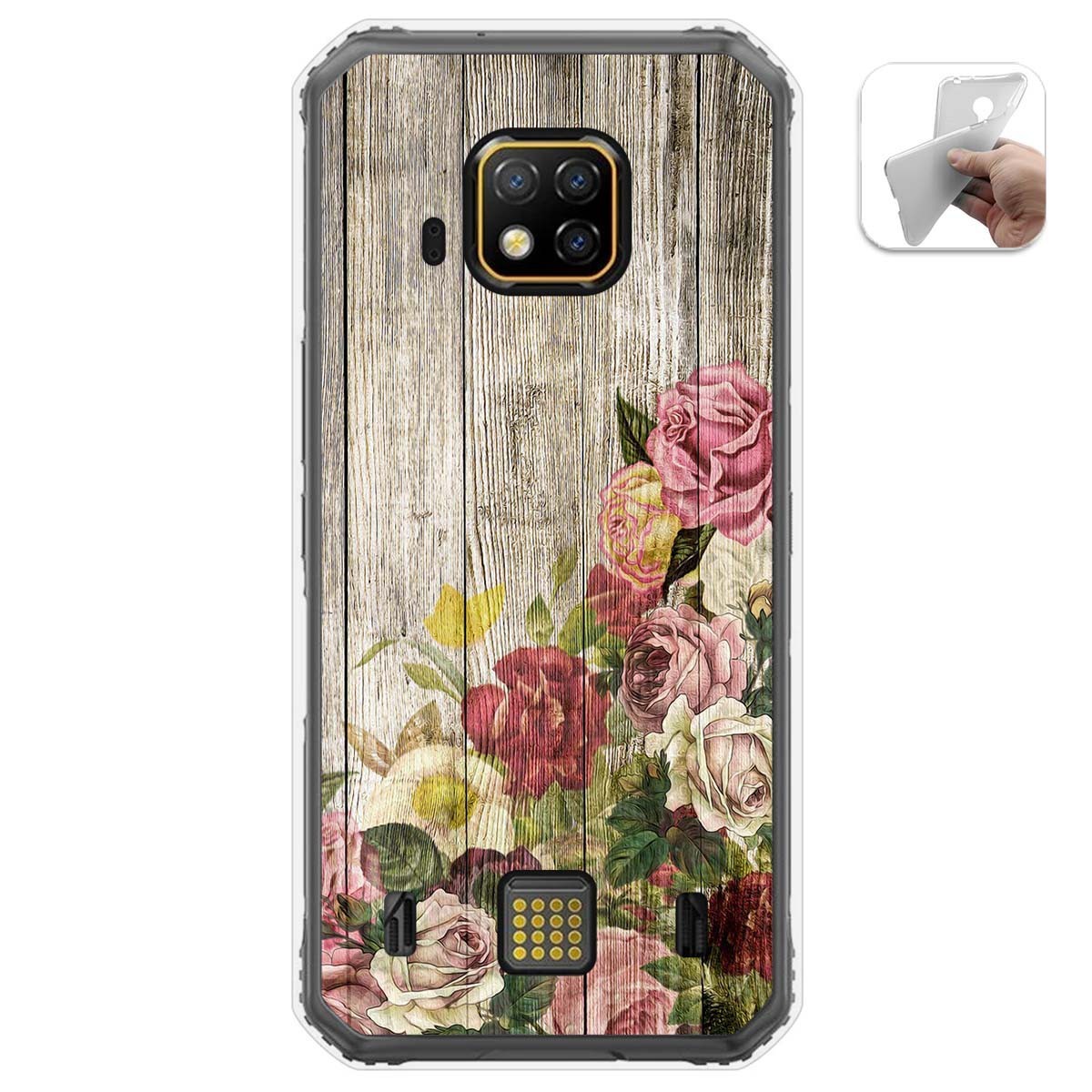 Tumundosmartphone Funda Gel Tpu para Doogee S95 Pro diseño Madera 08 Dibujos