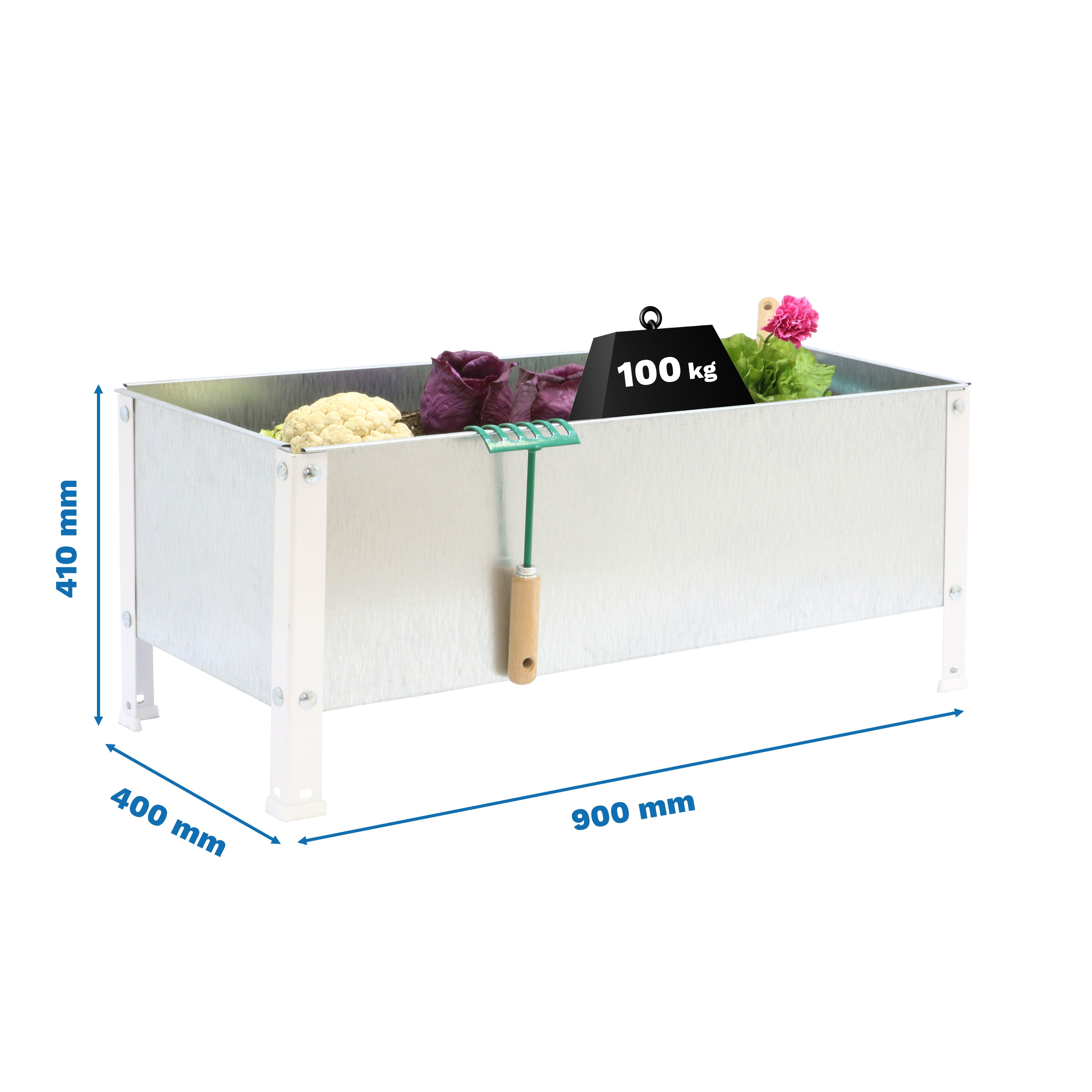 Estantería SIMONRACK Simongarden urban 410x900x400 blanc/galva-100l