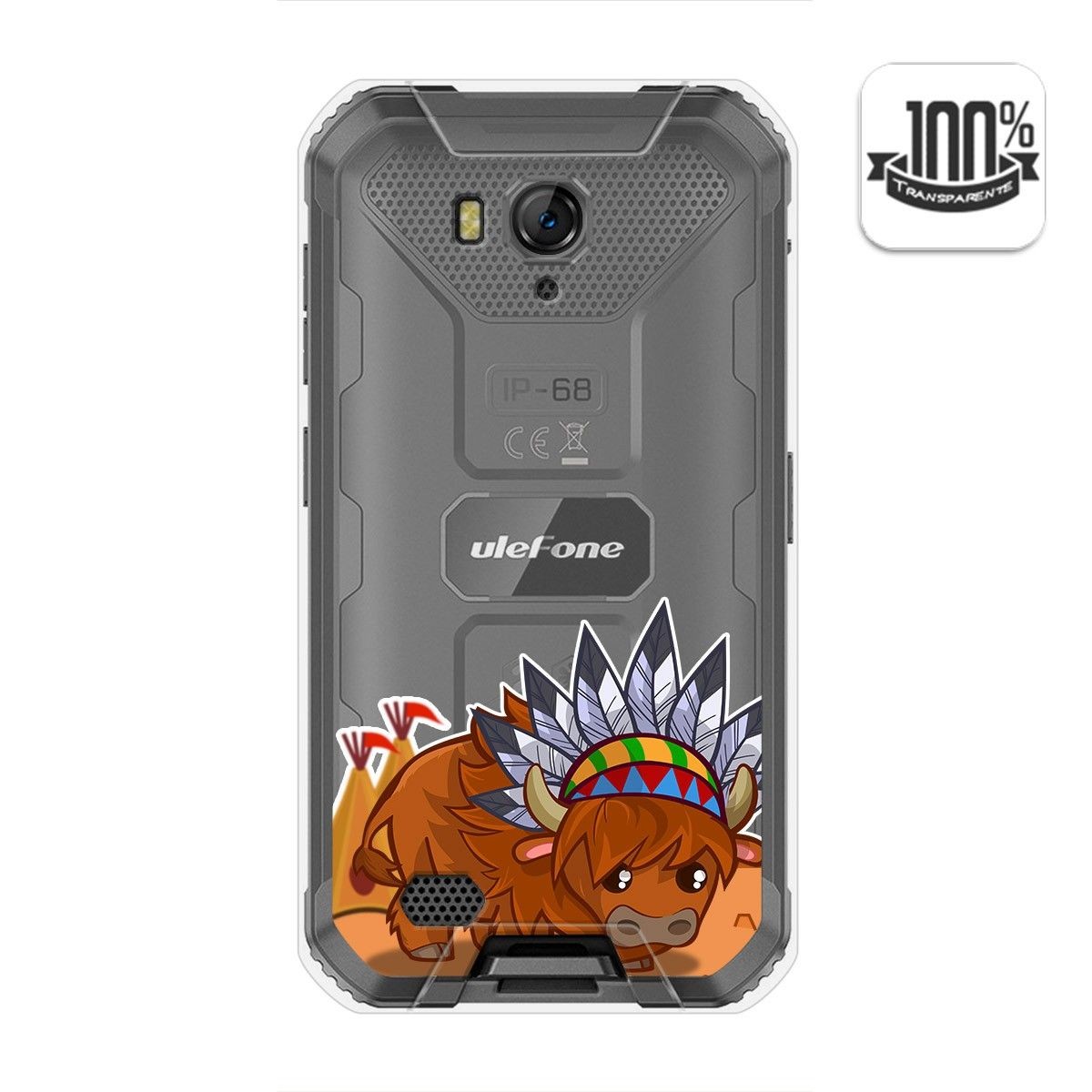 Tumundosmartphone Funda Gel Transparente para Ulefone Armor X6 diseño Bufalo Dibujos