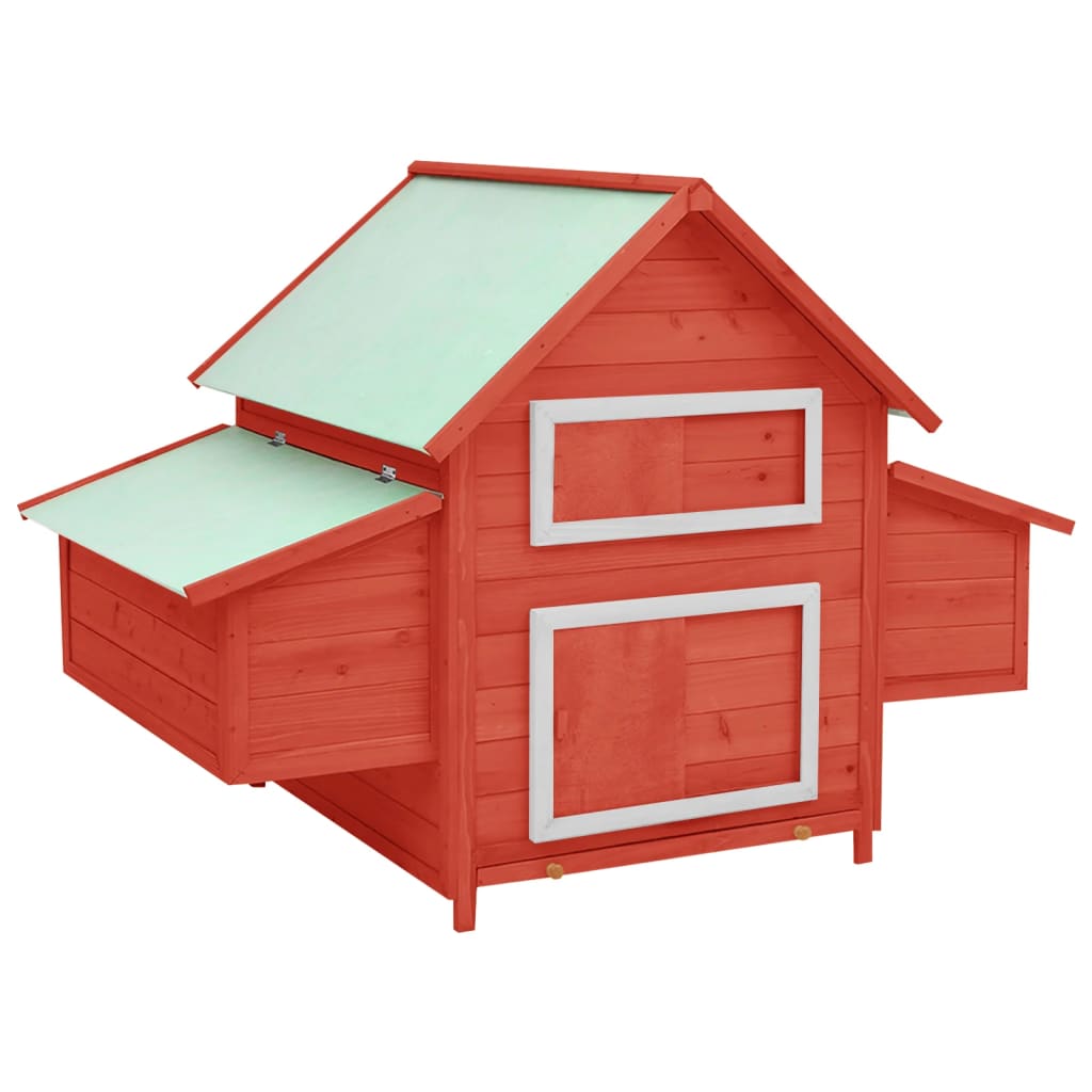 vidaXL Madera Maciza de Abeto Gallinero Pollo Casa de Gallinas Conejera Color Marrón,  Gris,  mocha and white y mas