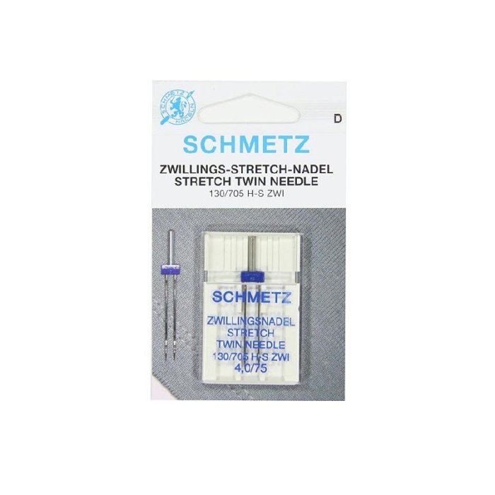 Aguja Doble Gemela Schmetz Nº75 de Punto - 4mm separación